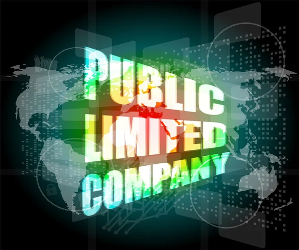 Public limited company on digital touch screen — Stock Photo, Image