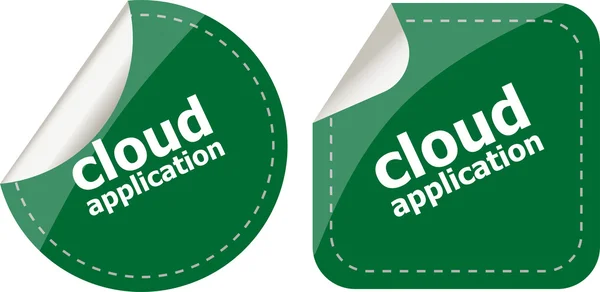Cloud application stickers label tag set isolated — Stock Photo, Image