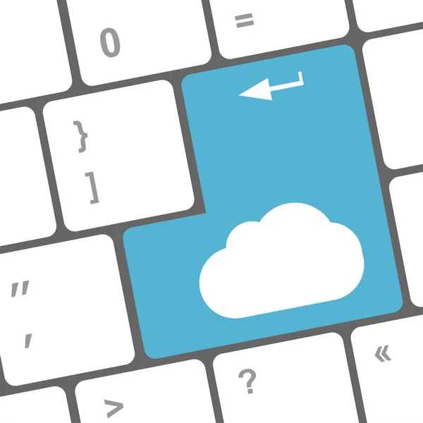 Cloud computing concept on computer keyboard — Stock Photo, Image