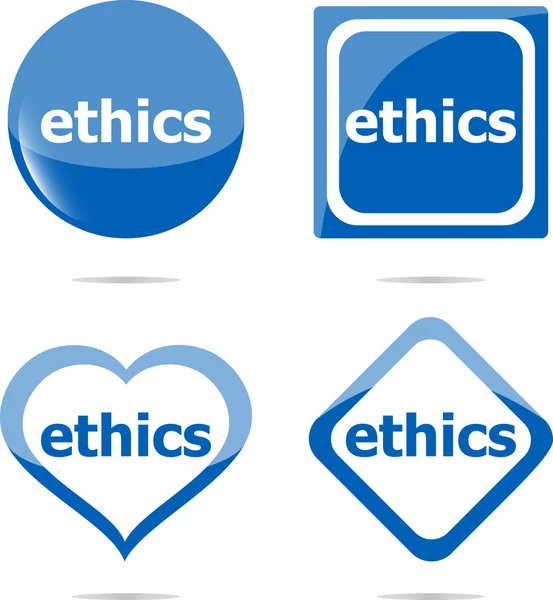 Etiqueta adesivos definir etiqueta de negócios com palavra ética — Fotografia de Stock