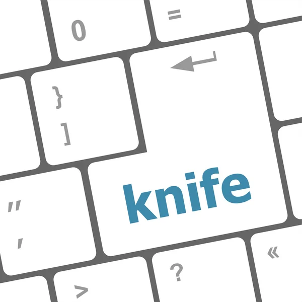 Slovo s nožem na klávesnici počítače — Stock fotografie
