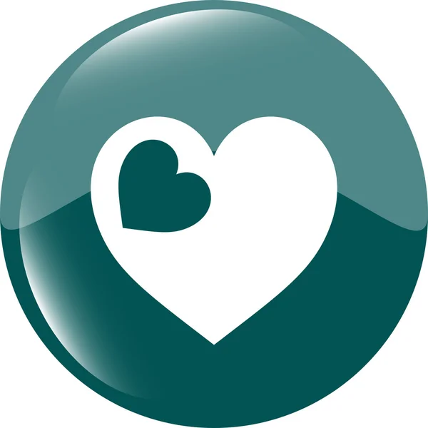 Valentijn hart teken, web knop geïsoleerd op wit — Stockfoto