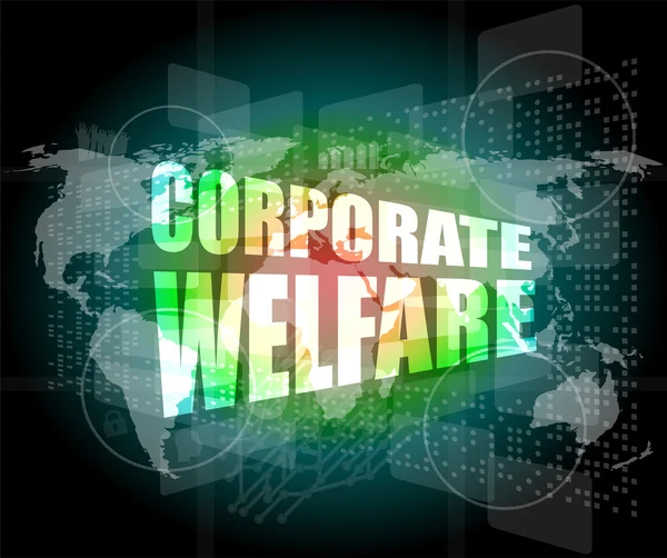 Palavra bem-estar corporativo na tela digital de negócios — Fotografia de Stock