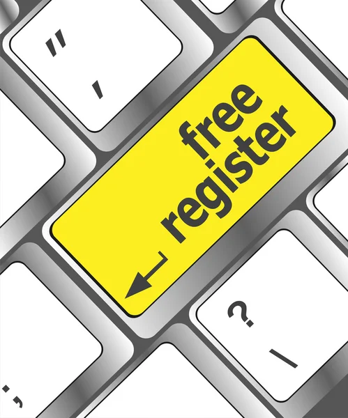 Free register computer key showing internet concept — Stock Photo, Image