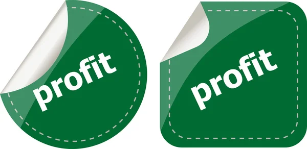 Matricák címke készlet üzleti címke a profit szó — Stock Fotó