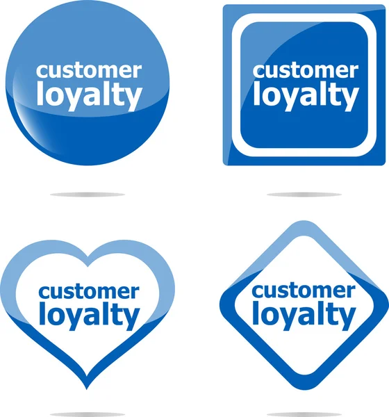 Pegatinas de lealtad del cliente conjunto aislado en blanco, botón icono — Foto de Stock