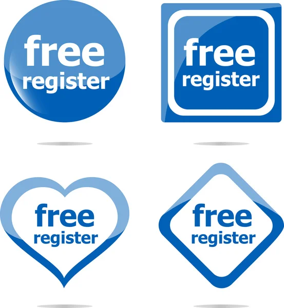 Dekaler etikett set företag tagg med gratis register ord — Stockfoto