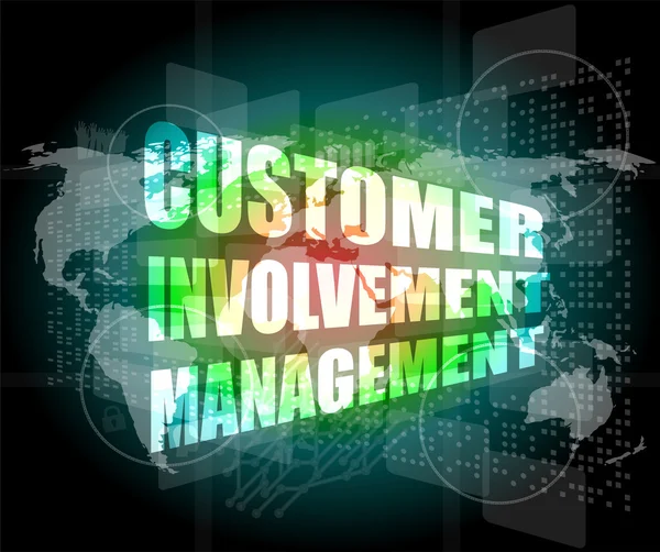 Customer involvement management word on business digital screen — Stock Photo, Image