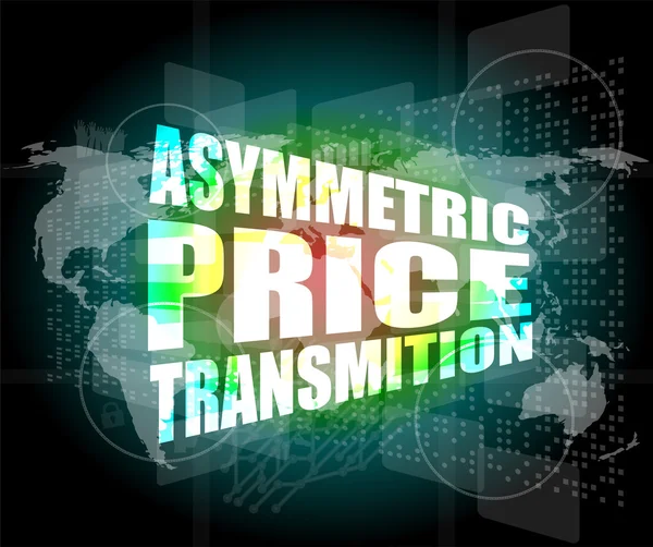 Geschäftskonzept, asymmetrische Preisübertragung digitale Touchscreen-Schnittstelle — Stockfoto