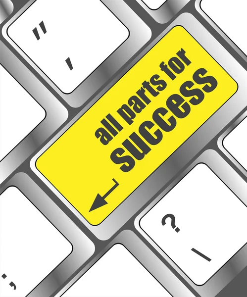 All parts for success button on computer keyboard key — Stock Photo, Image