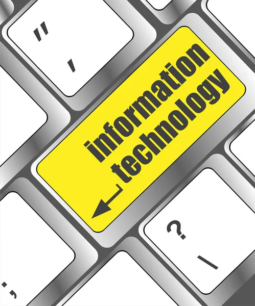 Information technology button on computer keyboard key — Stock Photo, Image