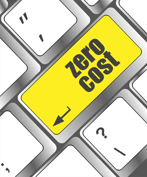 Tlačítko nulových nákladů na klávesnici počítače — Stock fotografie
