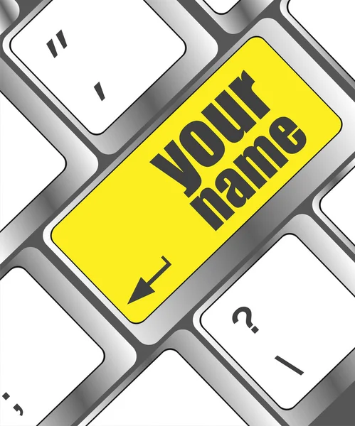 Кнопка вашего имени на клавиатуре - социальная концепция — стоковое фото