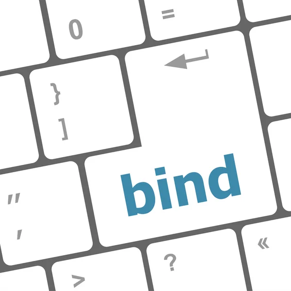 Bind word on keyboard key, notebook computer button — Stock Photo, Image