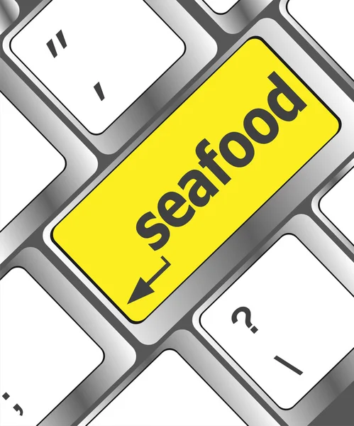 Teclado diseño clave con botón de comida de mar — Foto de Stock