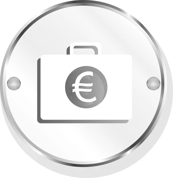 Euro zaak knop, financiële pictogram geïsoleerd op witte achtergrond — Stockfoto