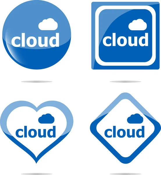 Štítky štítky set business tag with cloud word — Stock fotografie