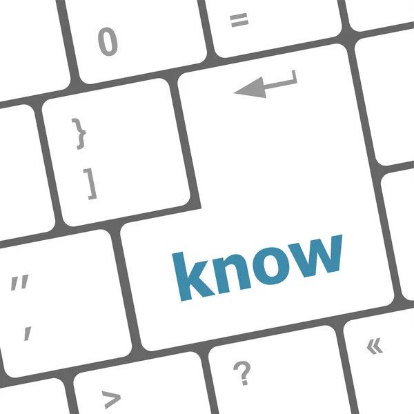 Know γνώση ή εκπαίδευση έννοια κουμπί στο πληκτρολόγιο του υπολογιστή — Φωτογραφία Αρχείου