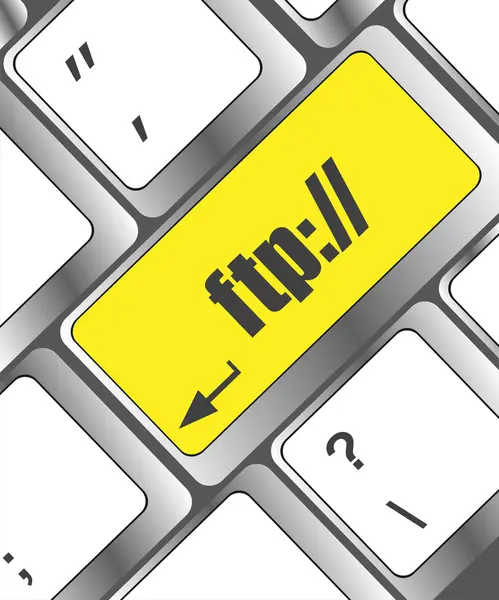 Teclado de computador com tecla ftp, fundo de tecnologia — Fotografia de Stock