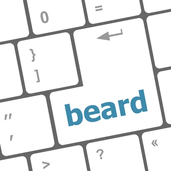 Beard word on keyboard key, notebook computer button — Stock Photo, Image