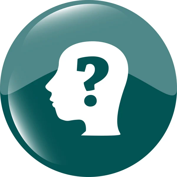 Human head with question mark symbol, web icon — Stock Photo, Image