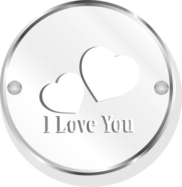 Button with heart sign, icon isolated on white — Stock Photo, Image