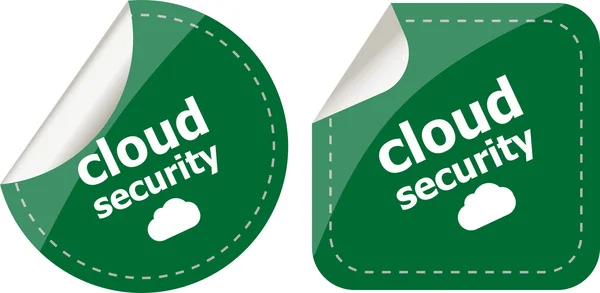 Cloud security stickers label tag set isolated on white — Stock Photo, Image