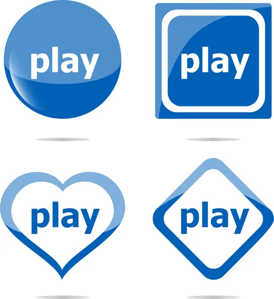 Παίξτε σετ αυτοκόλλητα που απομονώνονται σε λευκό, κουμπί εικονίδιο — Φωτογραφία Αρχείου