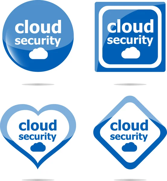 Cloud security black stickers label tag set — Stock Photo, Image