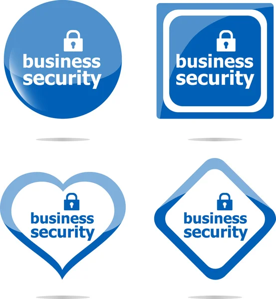 Business security stickers label tag set isolated on white — Stock Photo, Image