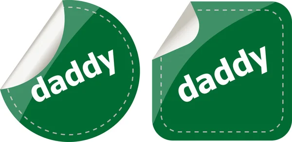 Daddy word on stickers web button set, label, icon — Stock Photo, Image