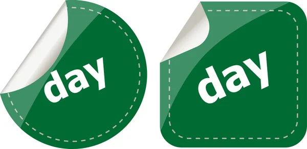 Day word stickers web button set, label, icon — Stock Photo, Image