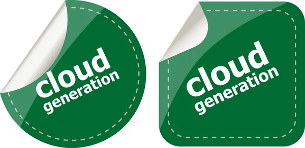 Cloud technologie icoon, label stickers set geïsoleerd — Stockfoto