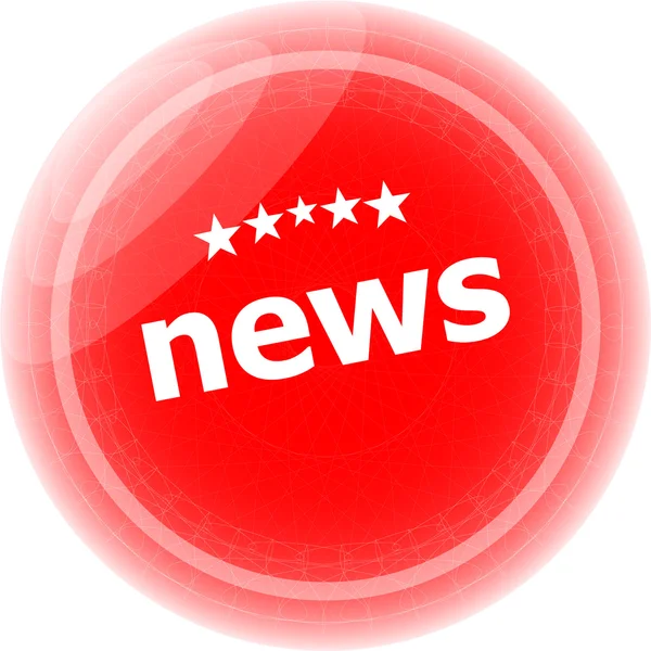 Noticias pegatinas rojas en blanco, botón icono — Foto de Stock