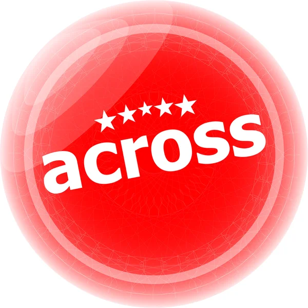 Över röda klistermärken, ikonen knapp isolerad på vit — Stockfoto