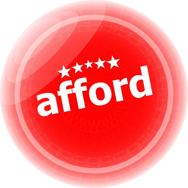 Afford word red stickers, icon button isolated on white — Stock Photo, Image