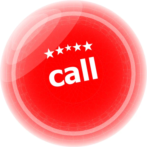 Chamar palavra adesivos botão vermelho, botão de ícone da web — Fotografia de Stock