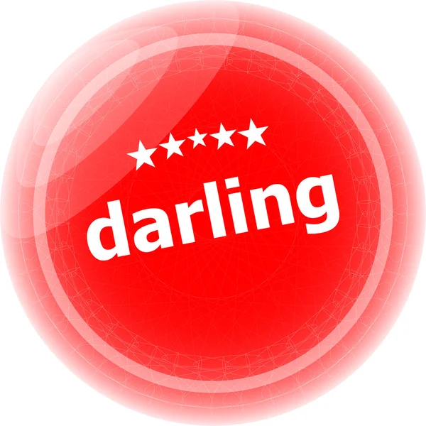 Darling word rode web-knop, label, pictogram — Stockfoto