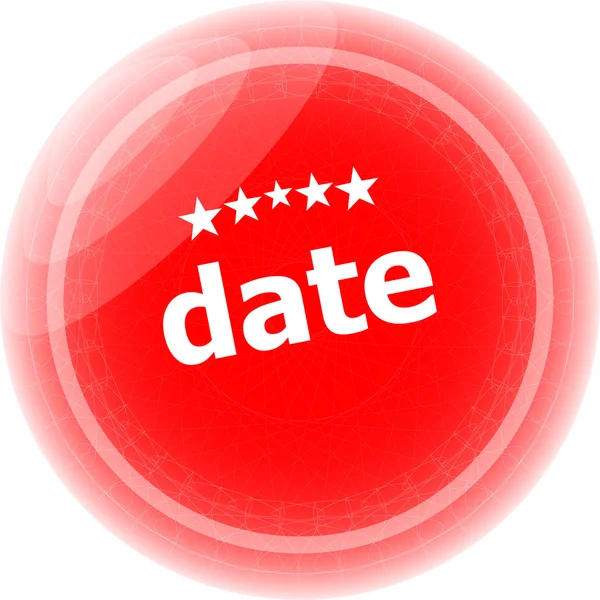 Date word red web button, label, icon — Stock Photo, Image