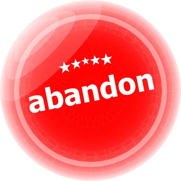 Abandon word stickers icon button isolated on white — Stock Photo, Image