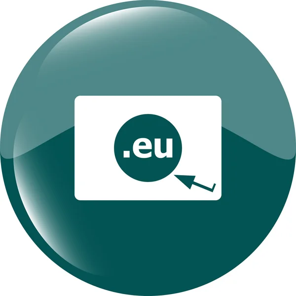 Εικονίδιο σήματος ΕΕ τομέα. Κορυφαίο σύμβολο τομέα Διαδικτύου με δείκτη δρομέα — Φωτογραφία Αρχείου