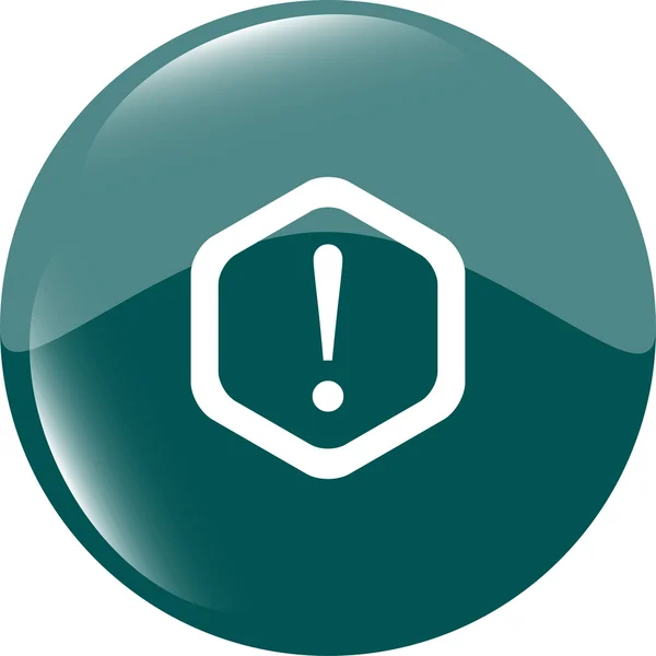 Attention sign icon. Exclamation mark. Hazard warning symbol. Modern UI website button — Stock Photo, Image