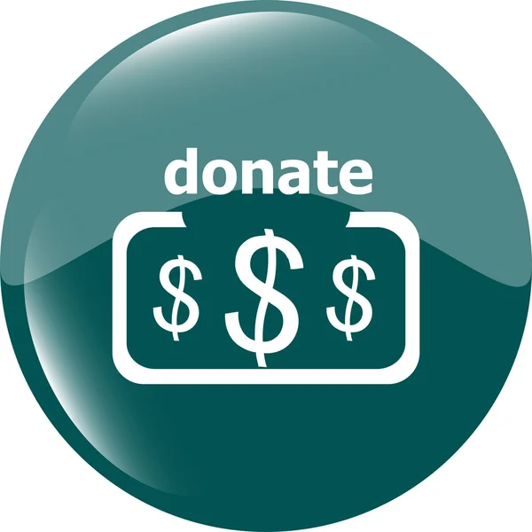 Donate sign icon. Dollar usd symbol. shiny button. Modern UI website button — Stock Photo, Image