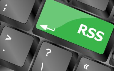 Klavye tuşundaki RSS düğmesi yakın plan