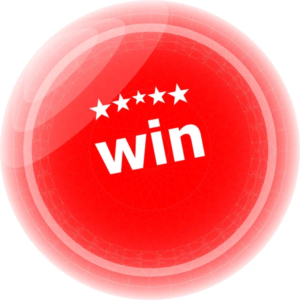 Win on red rubber stamp over a white background — Stock Photo, Image