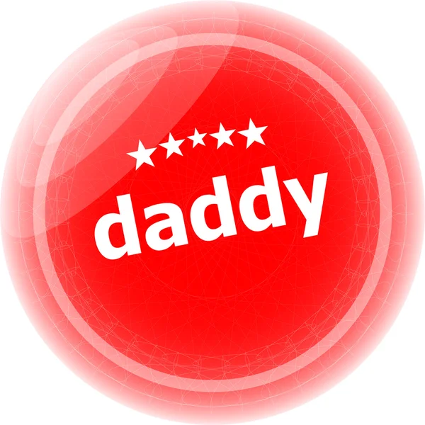 Daddy word on red web button, label, icon — Stock Photo, Image