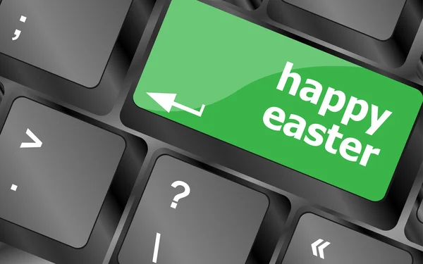 Frohe Ostern Text-Taste auf der Tastatur — Stockfoto