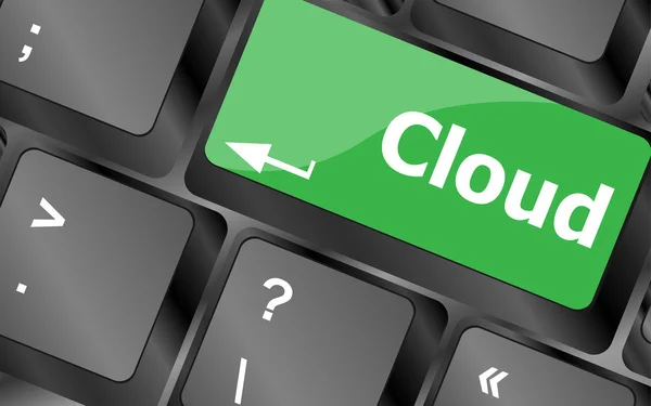 Toets op het toetsenbord met cloud computing knop — Stockfoto