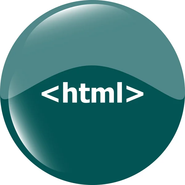 Ícone de sinal Html 5. Símbolo da linguagem de programação. Botões de círculos — Fotografia de Stock