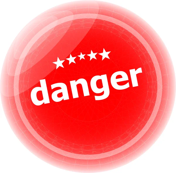 Danger word on web button, label, icon — Stock Photo, Image